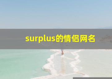 surplus的情侣网名