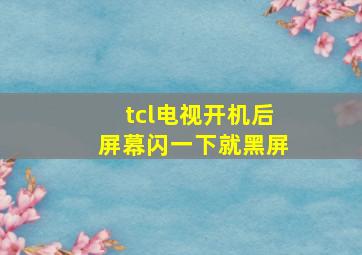 tcl电视开机后屏幕闪一下就黑屏