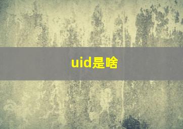 uid是啥