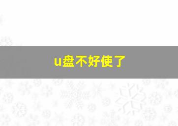 u盘不好使了