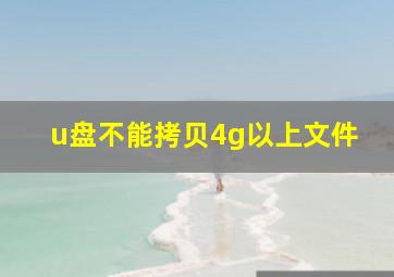 u盘不能拷贝4g以上文件