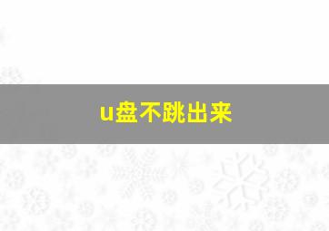 u盘不跳出来