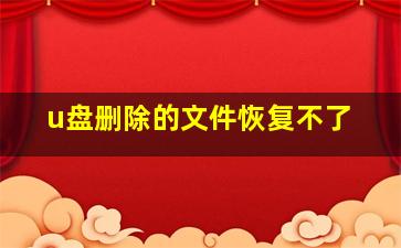 u盘删除的文件恢复不了