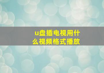 u盘插电视用什么视频格式播放