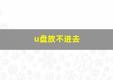 u盘放不进去