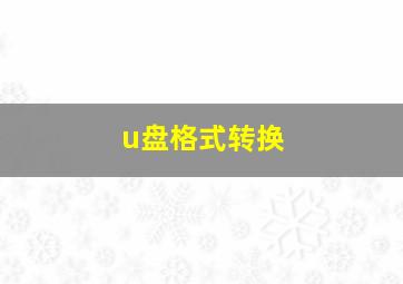 u盘格式转换