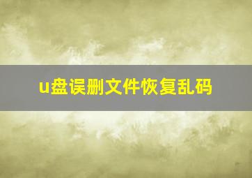 u盘误删文件恢复乱码