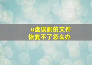 u盘误删的文件恢复不了怎么办