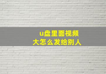 u盘里面视频大怎么发给别人