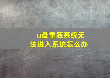 u盘重装系统无法进入系统怎么办