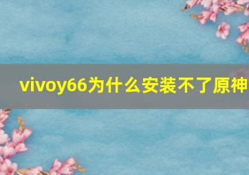 vivoy66为什么安装不了原神