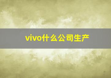 vivo什么公司生产