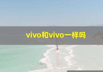 vivo和vivo一样吗