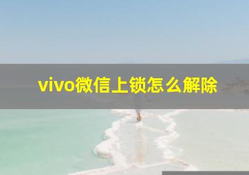 vivo微信上锁怎么解除