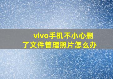 vivo手机不小心删了文件管理照片怎么办