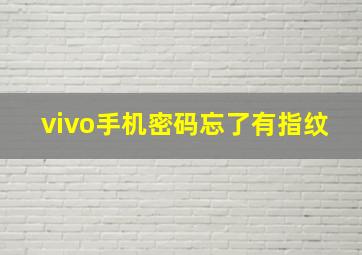 vivo手机密码忘了有指纹