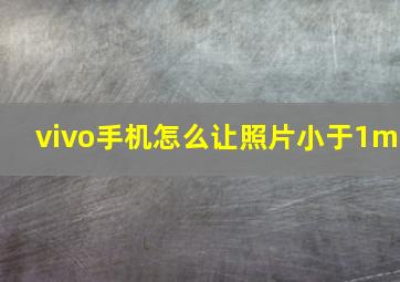 vivo手机怎么让照片小于1m