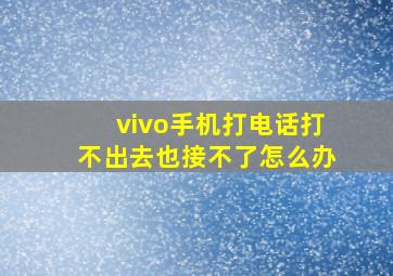 vivo手机打电话打不出去也接不了怎么办