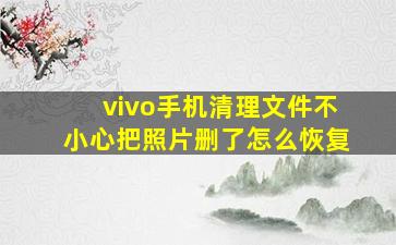 vivo手机清理文件不小心把照片删了怎么恢复