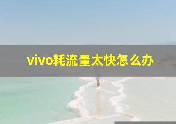 vivo耗流量太快怎么办