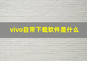 vivo自带下载软件是什么