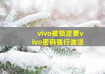 vivo被锁定要vivo密码强行激活