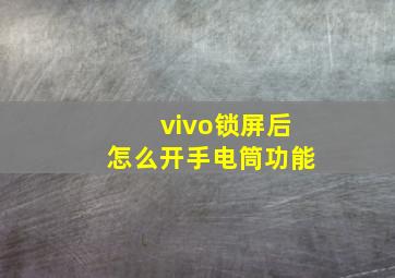 vivo锁屏后怎么开手电筒功能