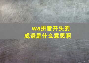 wa拼音开头的成语是什么意思啊