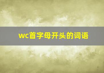 wc首字母开头的词语