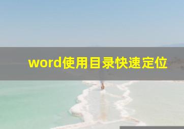 word使用目录快速定位