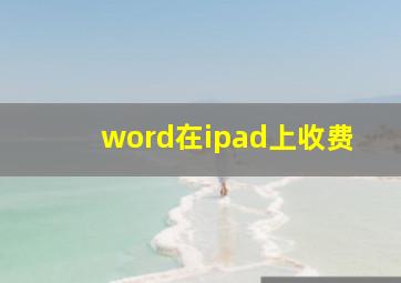 word在ipad上收费