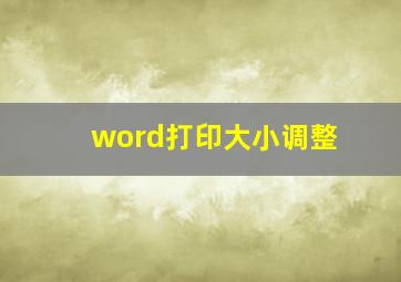 word打印大小调整