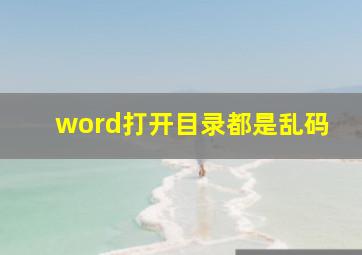 word打开目录都是乱码