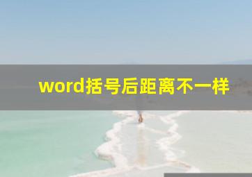 word括号后距离不一样