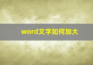 word文字如何加大