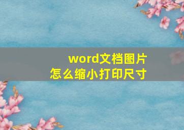 word文档图片怎么缩小打印尺寸