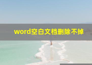 word空白文档删除不掉