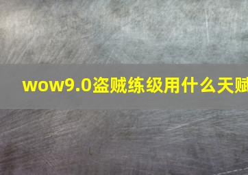 wow9.0盗贼练级用什么天赋