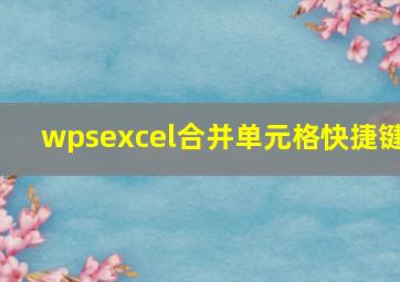 wpsexcel合并单元格快捷键