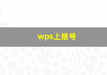 wps上括号