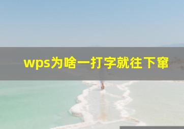 wps为啥一打字就往下窜