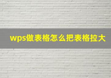 wps做表格怎么把表格拉大