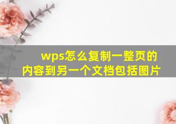 wps怎么复制一整页的内容到另一个文档包括图片