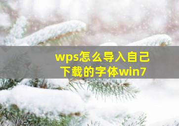 wps怎么导入自己下载的字体win7