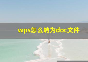 wps怎么转为doc文件