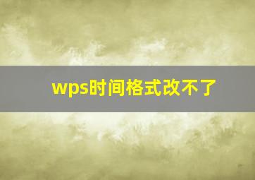 wps时间格式改不了