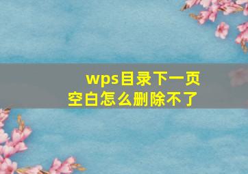 wps目录下一页空白怎么删除不了