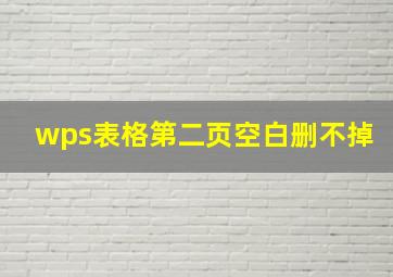 wps表格第二页空白删不掉