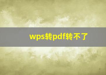 wps转pdf转不了