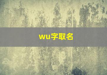 wu字取名